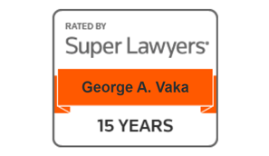 Rated By Super Lawyers | George A. Vaka | 15 Years